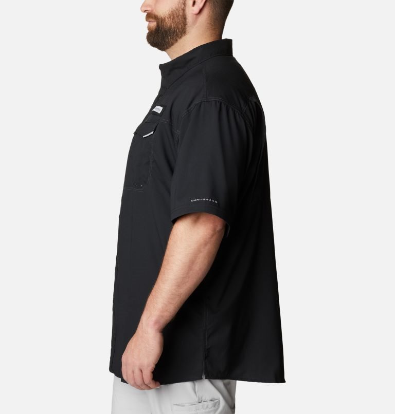 Men's Columbia PFG Low Drag Offshore Short Sleeve Shirts Black | Plus Size CA-J4615